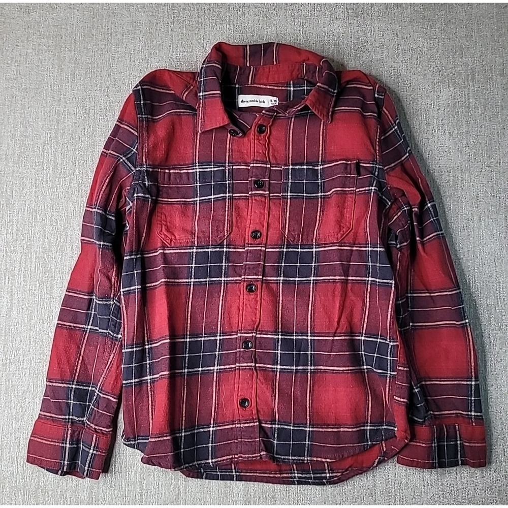 5 Abercrombie Kids Boys 9/10 Flannel Long Sleeve‎ Shirts Plaid & Sweatshirt EUC - Picture 5 of 15